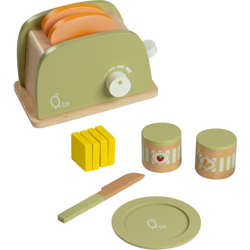 Teamson Kids - Tostapane in legno con accessori per cucina giocattolo Little Chef Frankfurt- Verde - 11 pz en oferta