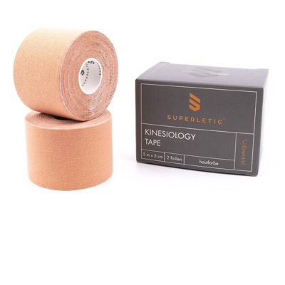 Capital Sports Elek, Kinesio tape, 2 rotoli, 5 m x 5 cm, cotone e adesivo acrilico, resistente all'acqua