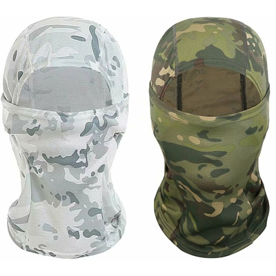 2 pezzi di maschera facciale in bicicletta da esterno arrampicata da esterno tattica moto tattica traspirante sottile (grigio + nero) -