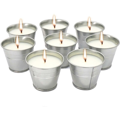 Candle Anti-Mosquito Secchio in ferro aromatizzato set di 8 pezzi Candela profumata Deodorante MainsTays Candele Riscaldatori piatti Set di candele