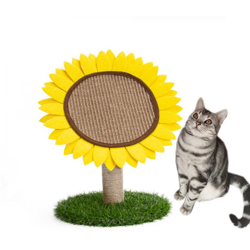 Forniture per animali domestici Round Cat Scratch Board Sisal Sisal Sunflower Cat Scratch Cat Arrampicata Telaio - características