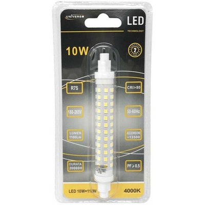 Lampadina Led 10w Luce Naturale .4000k Attacco R7s Lampada Ricambio Per Faro R7s