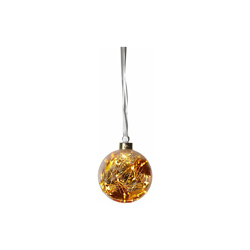 Best Season Sfera di Vetro Glow con 15 LED a Luce Bianca Calda, Circa 11 cm di Diametro, Ambra, 1 x 1 x 1.1 cm en oferta