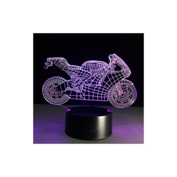 LEDMOMO - Lampada da notte 3D, 7 colori, cambio di interruttore tattile, per tavolo da ufficio, decorazione ideale come regalo creativo (moto) características