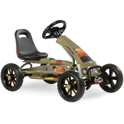 SOLO Go-kart a pedali con sedile regolabile - verde scuro. Struttura leggera e robusta. Quattro solidi pneumatici EVA che non si forano. Con en oferta