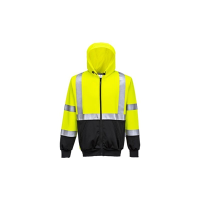 Portwest - Felpa con cappuccio bicolore ad alta visibilit? | Medium - YeBk - NEUTRO (SENZA PERSONALIZZAZIONE) - Yellow Black