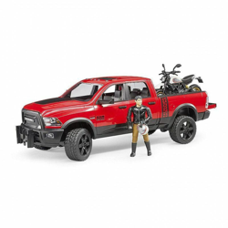 02502 - Veicolo RAM 2500 Power Wagon con Moto Scrambler Ducati Desert Sled - Bruder en oferta