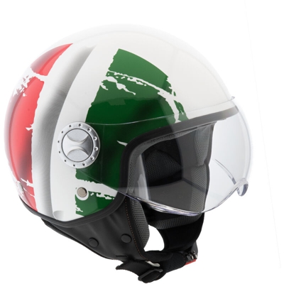 Eglemtek Helmets Casco Demi Jet Bianco bandiera ITALIA - M