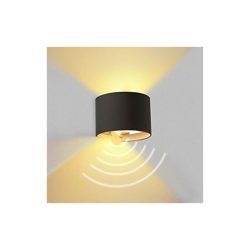 BELLALULUHT Lampada da parete a LED con sensore di movimento esterno bianco caldo con angolo di irradiazione regolabile in alluminio, lampada da características