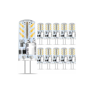 Wenscha - Lampadina LED G4, 10 lampadine LED G4, 12 V, 3 W, luce bianca calda, 3000 K, 24 x 4014 SMD, sostituisce lampadine alogene da 30 W, senza