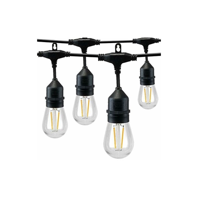 SUNTHIN Catena luminosa per esterni e interni, 2700 K, luce bianca calda, IP65, 15 metri con 15 lampadine S14 dimmerabili con 1 lampadina di ricambio