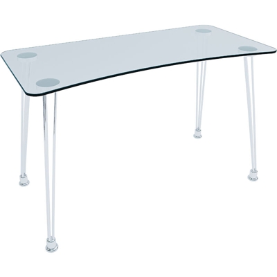 Bricozone - Madison - scrivania in vetro temprato gambe in metallo 120 x 60 x 74 cm