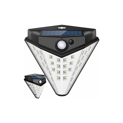 Nacinic - Lampada solare per esterni con sensore di movimento, 2200 mAh, 270Â°, super luminosa, 32 LED, impermeabile, 3 modalitÃ , 2 pezzi