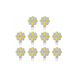 Confezione da 10 lampadine LED G4 da 2 W, 5730, 12 SMD, G4 Bi-Pin, 240 lumen, non dimmerabili, 12 V DC, 2700 K, luce bianca calda - GLL precio