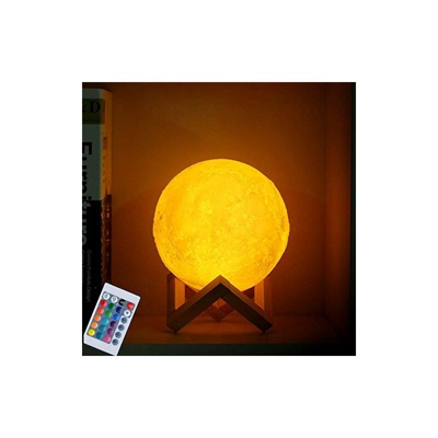 Lampada a forma di luna, luce notturna con telecomando RGB, cambia colore, lampada da tavolo dimmerabile, in materiale PLA ecologico, luce lunare 3D