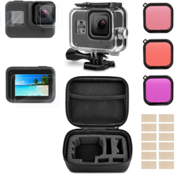 Kit di accessori per GoPro Hero 8 La confezione include custodia impermeabile + protezione per schermo in vetro temperato + custodia per il trasporto precio