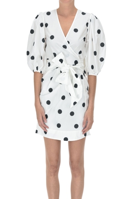 Polka dots wrap dress