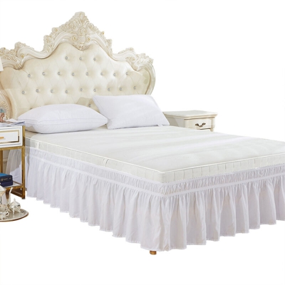 Gonna da letto in poliestere elastico volante, gonna elastica, gonna letto, gonna letto (crema bianca: 60 * 80 + 15 pollici