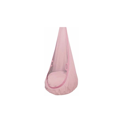 Altalena in cotone rosa | Altalena naturale per bambini con manici in materiale | Poltrona pensile per bambini con imbottitura in silicone | 100% Eco