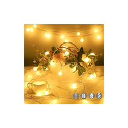 Ghirlanda luminosa, 10 m, 100 LED, con 100 LED, batteria USB 2 in 1, impermeabile, con 20 ganci e telecomando, interno esterno, 8 modalitÃ per feste, precio