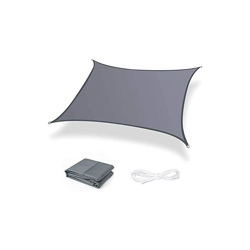 Tenda da sole per balcone, impermeabile, antivento, PES 420D, 96%, protezione UV per giardino, esterni, quadrata, rettangolare, colore grigio - Moboo precio