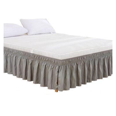 Gonna da letto in poliestere elastico volante, gonna elastica, gonna letto, gonna letto (grigio chiaro: 78 * 80 + 15 pollici