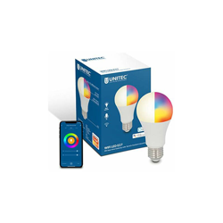 Lampadina WiFi E27 CCT RGB | dimmerabile | Lampada WLAN | Cambia colore bianco freddo/caldo/neutro | con timer e timer - Unitec precio