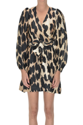 Animal print wrap dress precio