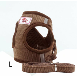 Perle Rareit - Gilet del guinzaglio per cuccioli di caffè per cani in velluto a coste riflettente, gatti, piccola formazione di animali domestici en oferta