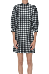 Checked print dress características