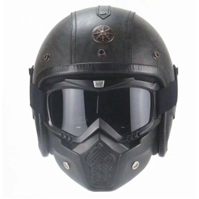 Auricolare della bicicletta Cuffia per moto Auricolare da esterno Cuffie da esterno Casco handmade Harley Vintage Motociclo Elettrico 3/4 Auricolare