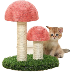 Pet Toy Cat Gantry Arrampicata Tontalianzhu Lino naturale Rosa Sisal Doppia Testa + Prato precio