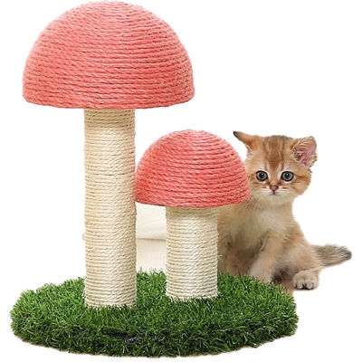 Pet Toy Cat Gantry Arrampicata Tontalianzhu Lino naturale Rosa Sisal Doppia Testa + Prato