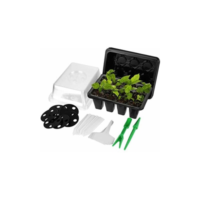 Ghopy 6 set di vaschette per seminazione Seedling Tray con fori e coperchio, set di ciotole per la coltivazione con attrezzi per trapianto e