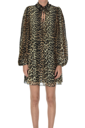 Animal print crepè mini dress en oferta