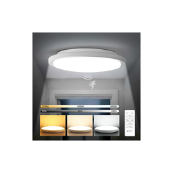 Lampada da Soffitto a LED da 18W, con sensore di movimento, 1800LM, Dimmerabile con Telecomando, funzione di memoria, IP54, per garage, bagno, scale, en oferta