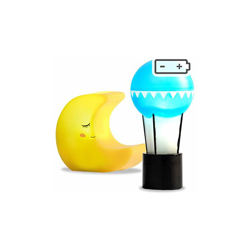 60-6046-00 - Set di lampade a forma di luna e palloncino per le case delle bambole, luce LED, 18:1, per bambole da 11 cm, colore: blu, giallo - Lundby en oferta