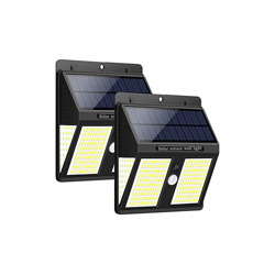 Lampada solare per esterni, 250 LED, con sensore di movimento, 2000 mAh, PIR, 2 pezzi, IP65, super luminosa, illuminazione solare 270°, lampada da características