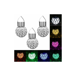 ledmomo Solar appeso sfera di cristallo della luce di colore, la luce a LED per giardino della casa della festa nuziale, Set di 3Â cambia precio