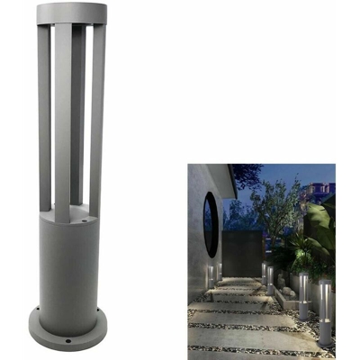 Lampione Da Giardino Lampada 12w .led Luce Bianca Lampioncino Esterno Es28 Grigio