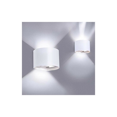 Lampada da parete a LED per interni ed esterni, set da 2 pezzi, con angolo di illuminazione regolabile, Up Down 12 W, IP65, impermeabile, per bagno,