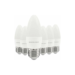 Lampadina a candela a LED E27, forma B35, con diffusore latteo, 5 Watt, bianco freddo 6500 K e RAâ??92 ad alta resa cromatica, equivalente a 500 características