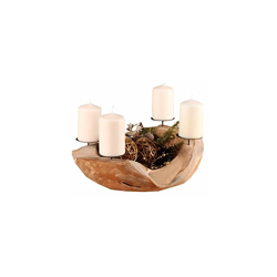 GmbH Adventskranz Adventsschale Teak rund Circa 25 cm Wurzelschale Wurzelholz Holzschale Teakschale Dekoschale Corona dell'Avvento, Rotonda, radice en oferta