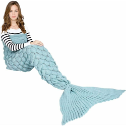 LITZEE Coperta a coda di sirena, coperta calda per tutte le stagioni, divano letto, piumone, soggiorno, sacco a pelo per bambini e adulti, squama di precio