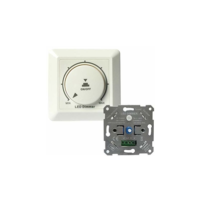 Interruttore dimmer a LED, dimmerabile, da incasso, per LED dimmerabili, 5 â?? 200 W e alogeno 5 â?? 200 W, bianco