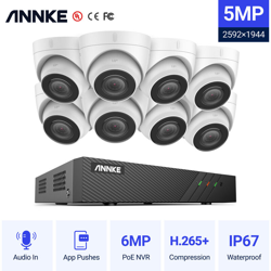 ANNKE Sistema di videosorveglianza di rete PoE Super HD 5MP, NVR di sorveglianza 8CH con compressione video H.265 con 8 telecamere impermeabili HD da características