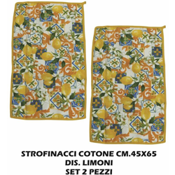 Bighouse It - STROFINACCI COTONE SET 2 PZ. CM.45X65 DIS.LIMONE precio