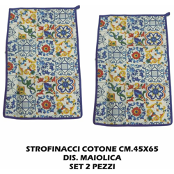 Bighouse It - STROFINACCI COTONE SET 2 PZ. CM.45X65 DIS.VIETRESE en oferta