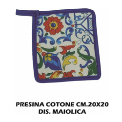 Presina Cotone Cm.20X20 Dec. Vietrese/Blu en oferta