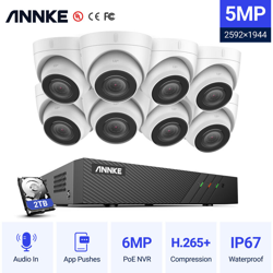 ANNKE Sistema di videosorveglianza di rete PoE Super HD 5MP, NVR di sorveglianza 8CH con compressione video H.265 con 8 telecamere impermeabili HD da precio